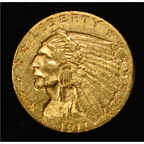 1911 $2.5 GOLD INDIAN AU/BU