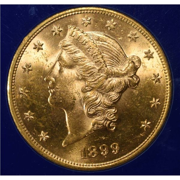 1899 $20 GOLD LIBERTY CH BU