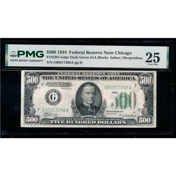 1934 $500 Chicago FRN PMG 25