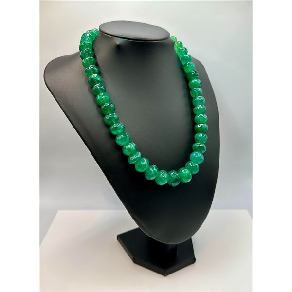 Lovely 763 Cttw Natural Mined From The Earth Emerald Necklace