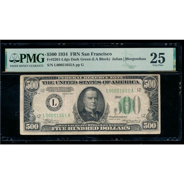 1934 $500 San Francisco FRN PMG 25