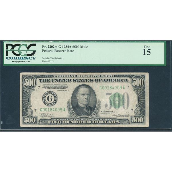 1934A $500 Chicago FRN PCGS 15