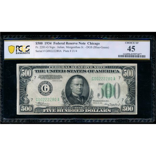 1934 $500 Chicago FRN PCGS 45