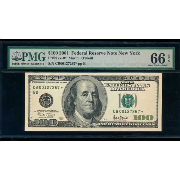 2001 $100 STAR New York FRN PMG 66EPQ