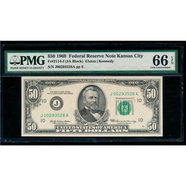 1969 $50 Kansas City FRN PMG 66EPQ