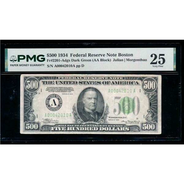 1934 $500 Boston FRN PMG 25