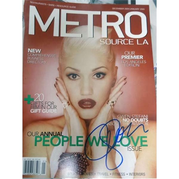 Gwen Stefani signed Metro Magazine cover