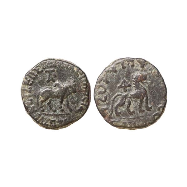 Indo Scythians, Azes (58-12 BC), Copper Hexachalkon, 13.55 gms