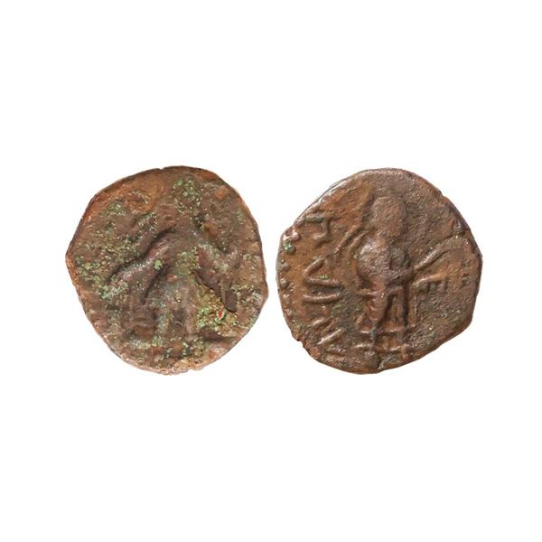 Ancient, Kushans, Kanishka I (128-150 AD), Copper Drachm, 3.66 gms
