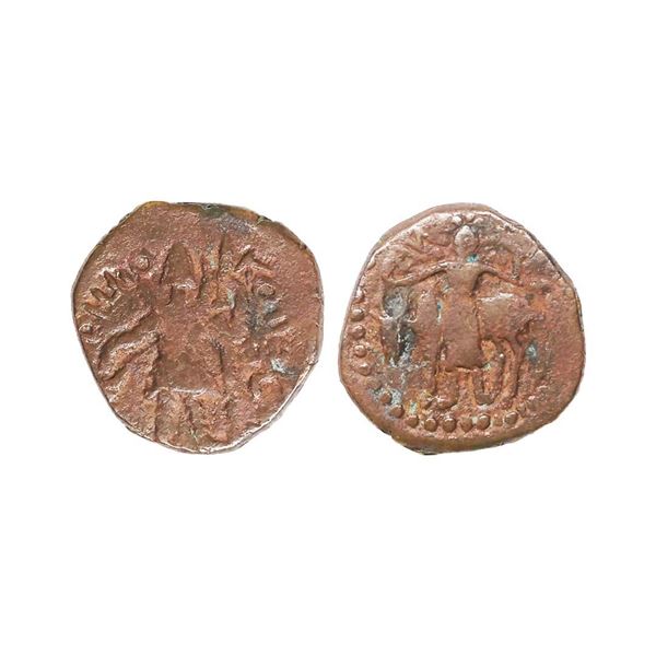 Kushan, Vasudeva (192-225 AD), Copper Drachm, 4.76 gms