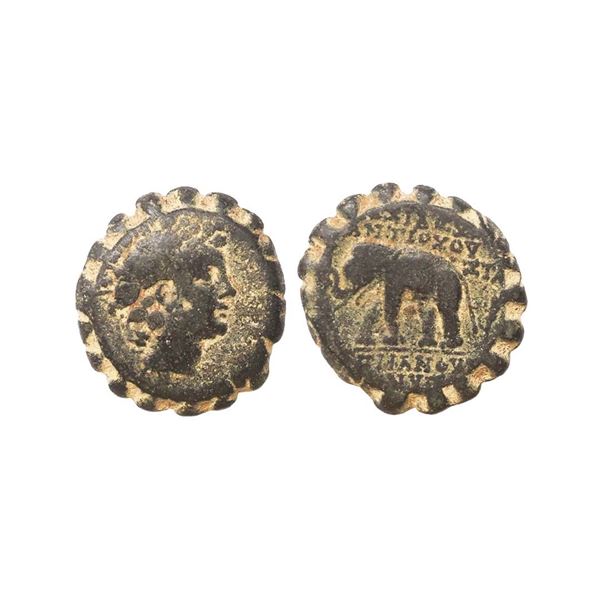 Seleuicds, Antiochos VI(145-142 BC), Copper Serrate, 8.19 gms