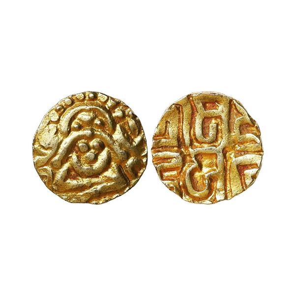 Kalachuris of Tripuri, Gangeyadeva (1015-1040 AD), Base Gold 4-1/2 Masha, 3.74 gms