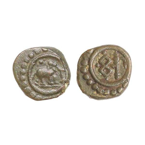 Vijayanagar(14-15th Century AD), Copper Kasu, 1.36 gms