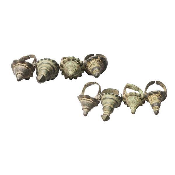 Medieval Period, Foot rings, 4 Units, 10.38gm/9.36gm/8.35gm/9.43gm