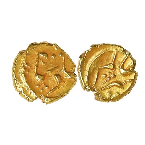 Aziz-u-din Alamgir II (AH 1167-1173, 1754-1759 AD), Gold Fanam, 0.38 gms