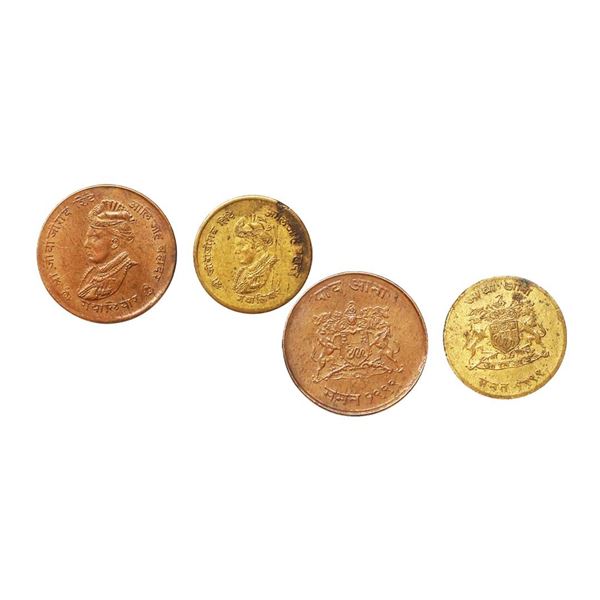 Gwalior State, Jivaji Rao (1925-1948 AD), Copper Paav Anna & Brass Ardh Anna, 2.95 gms, 2.95 gms