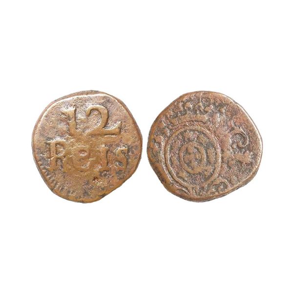 Indo Portuguese, Goa, D. Joao, P.R (1799-1816AD), Copper 12 Reis, 7.86 gms