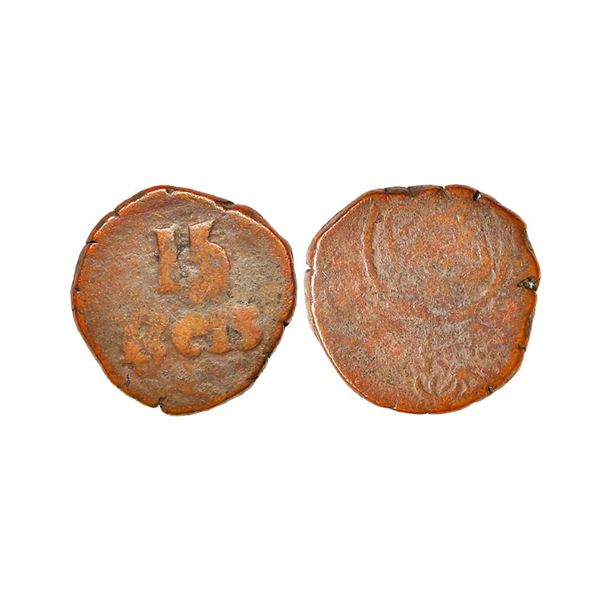 Indo Portuguese, Goa, D. Joao, P.R (1799-1816AD), Copper 15 Reis, 9.62 gms