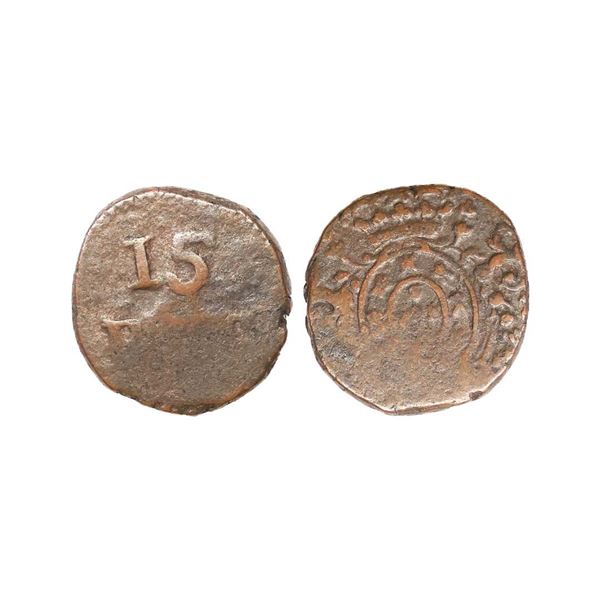 Indo Portuguese, Goa, D. Joao, P.R (1799-1816AD), Copper 15 Reis, 9.16 gms