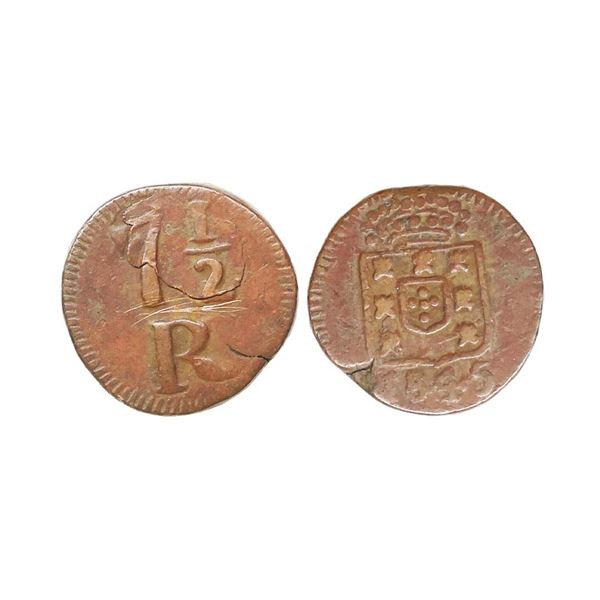 Indo Portuguese, Maria II (1834-1853 AD), Copper 7 ½ Reis, 4.44 gms