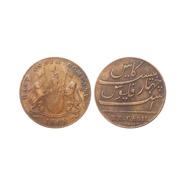 Madras Presidency, Copper 20 Cash, 9.34 gms