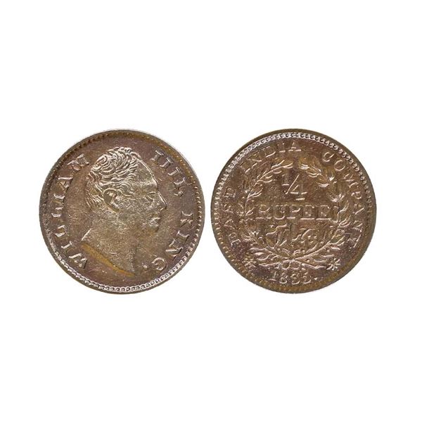 William IIII, King, Silver 1/4 Rupee, 1835