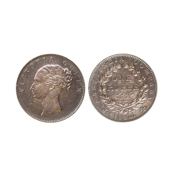 Victoria Queen, CL, Silver Rupee, 1840