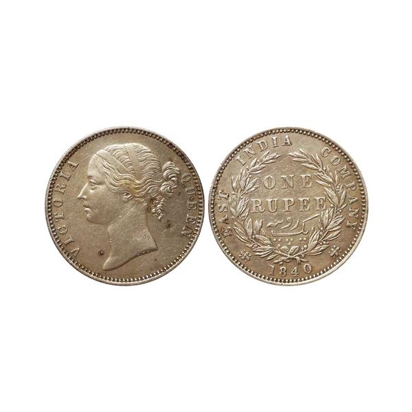 Victoria Queen, DL, Silver Rupee, 1840