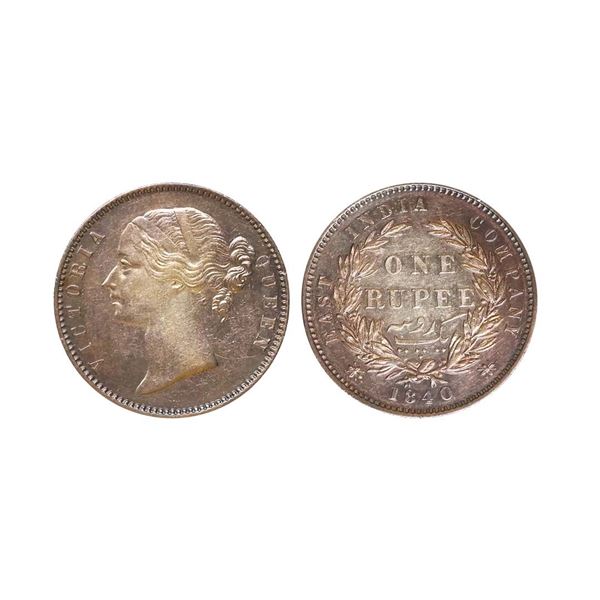 Victoria Queen, DL, Silver Rupee, 1840