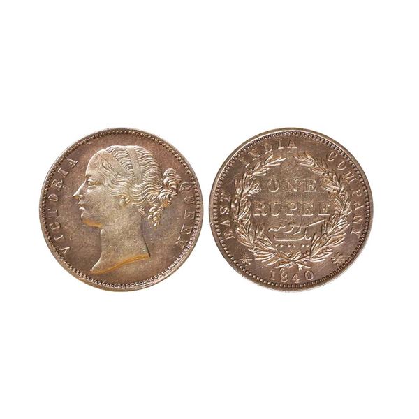 Victoria Queen, DL, Silver Rupee, 1840