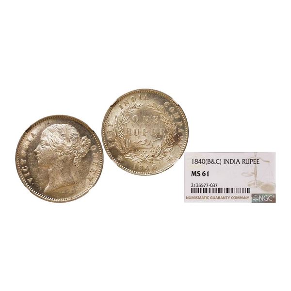 Victoria Queen, DL, Silver Rupee, 1840
