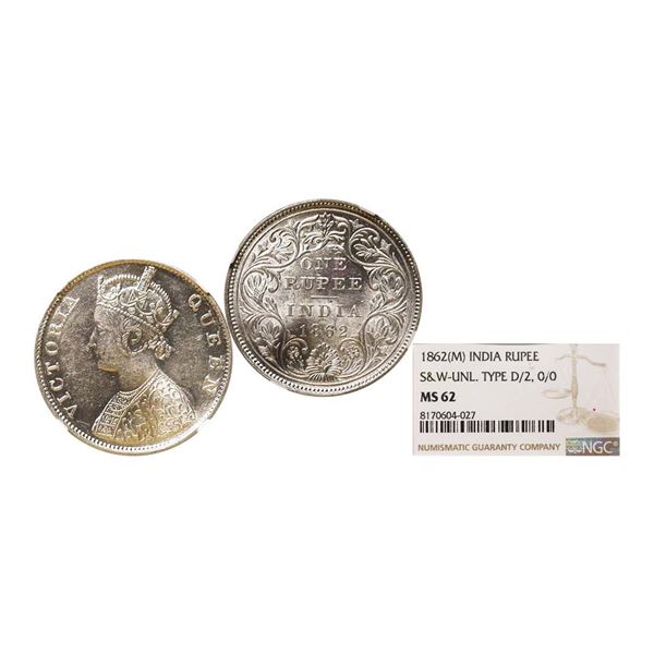 Victoria Queen, Silver Rupee, 1862
