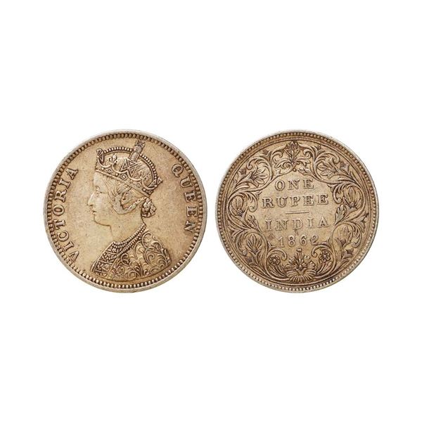 Victoria Queen, Silver Rupee, 1862