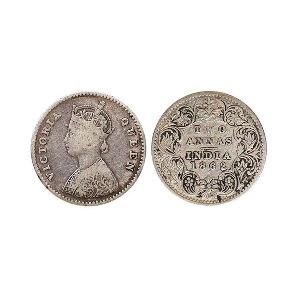 Victoria Queen, Silver 2 Annas, 1862