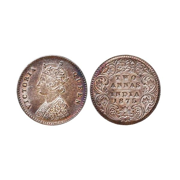 Victoria Queen, Silver 2 Anna, 1875