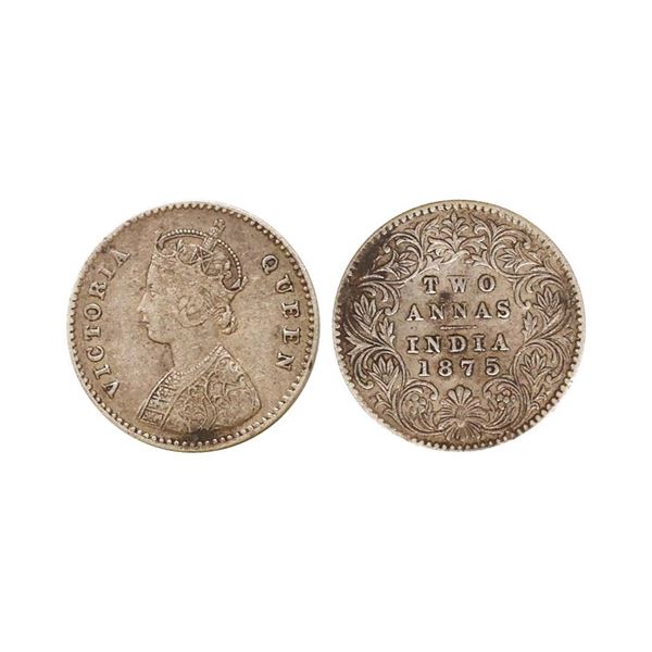 Victoria Queen, Silver 2 Annas, 1875