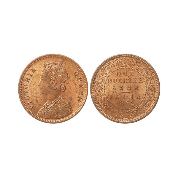 Victoria Queen, Copper 1/4 Anna, 1862