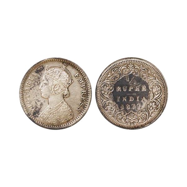 Victoria Empress, Silver 1/4 Rupee, 1877