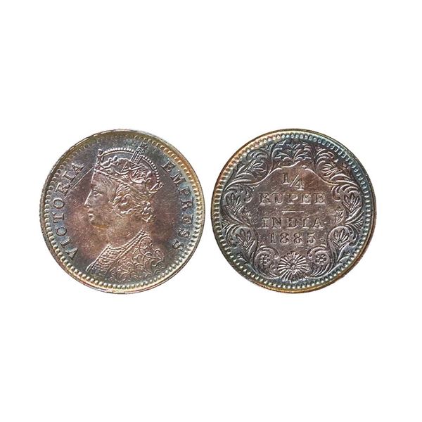 Victoria Empress, Silver 1/4 Rupee, 1885