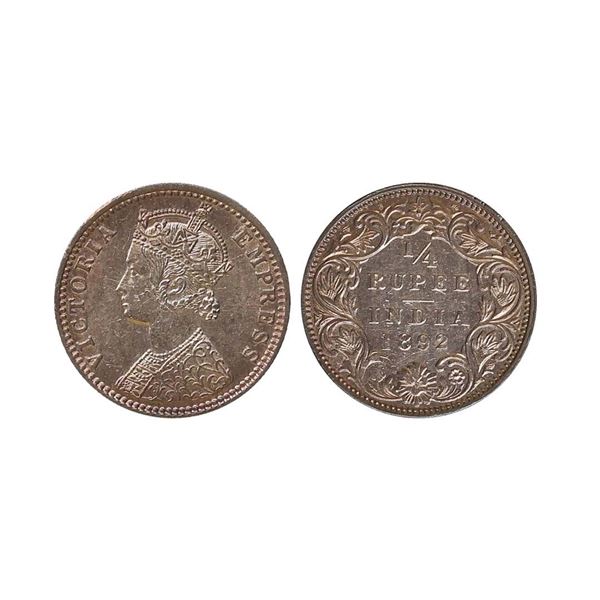 Victoria Empress, Silver 1/4 Rupee, 1892