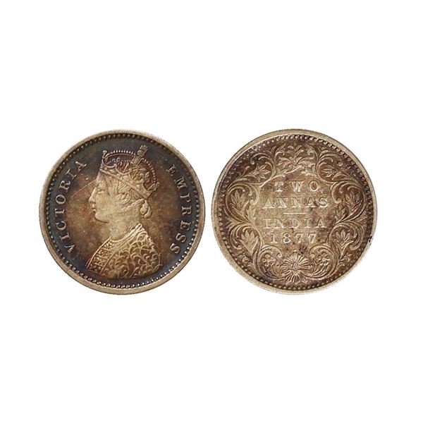 Victoria Empress, Silver 2 Anna, 1877
