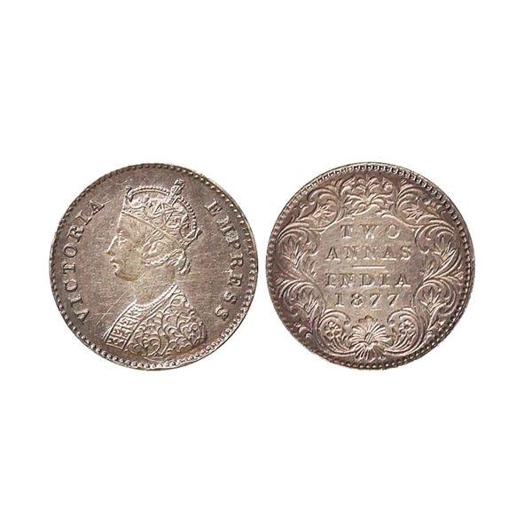 Victoria Empress, Silver 2 Anna, 1877
