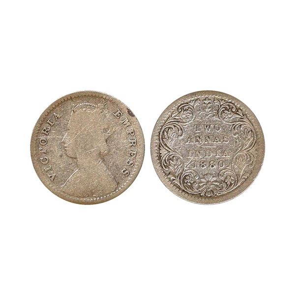 Victoria Empress, Silver 2 Annas, 1880
