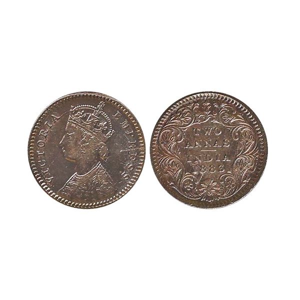 Victoria Empress, Silver 2 Anna, 1883