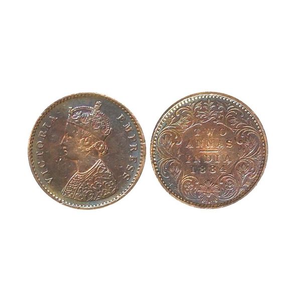 Victoria Empress, Silver 2 Anna, 1884