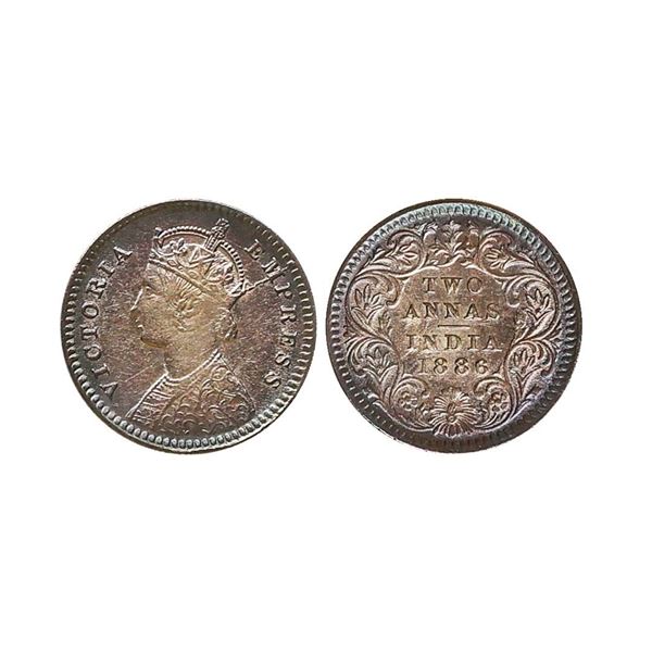 Victoria Empress, Silver 2 Anna, 1886