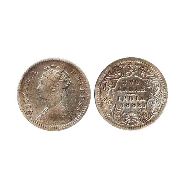 Victoria Empress, Silver 2 Anna, 1888