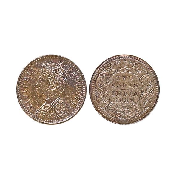 Victoria Empress, Silver 2 Anna, 1888