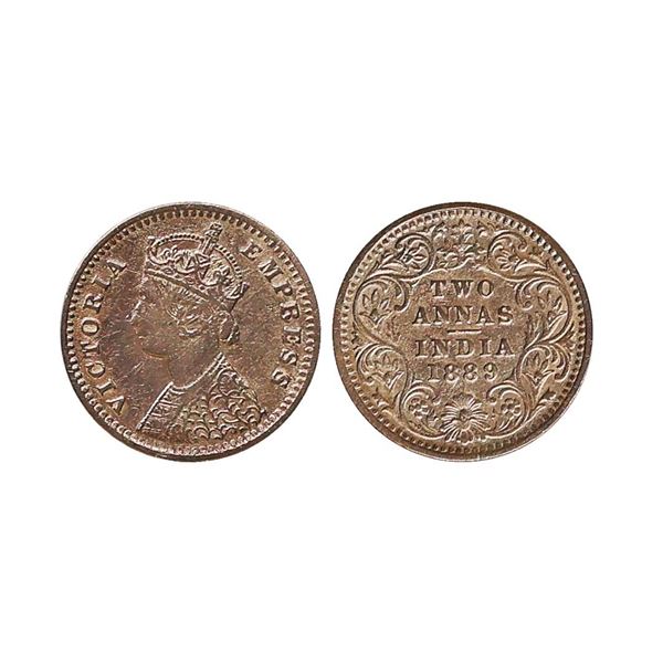 Victoria Empress, Silver 2 Anna, 1889