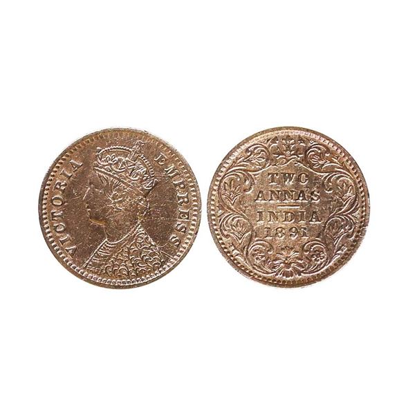 Victoria Empress, Silver 2 Anna, 1891